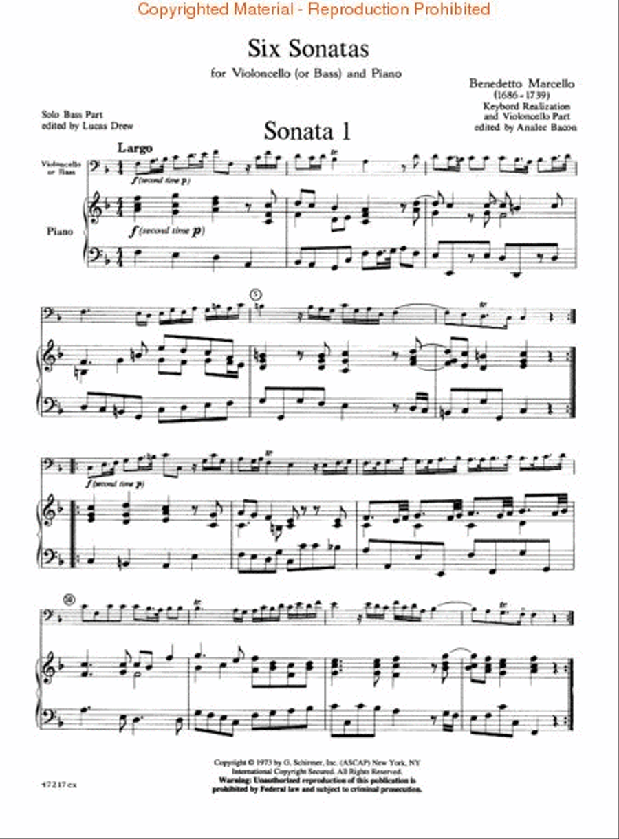 Six Sonatas Cello scores gallery preview page 4