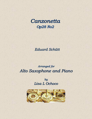 Canzonetta Op28 No2 for Alto Saxophone and Piano