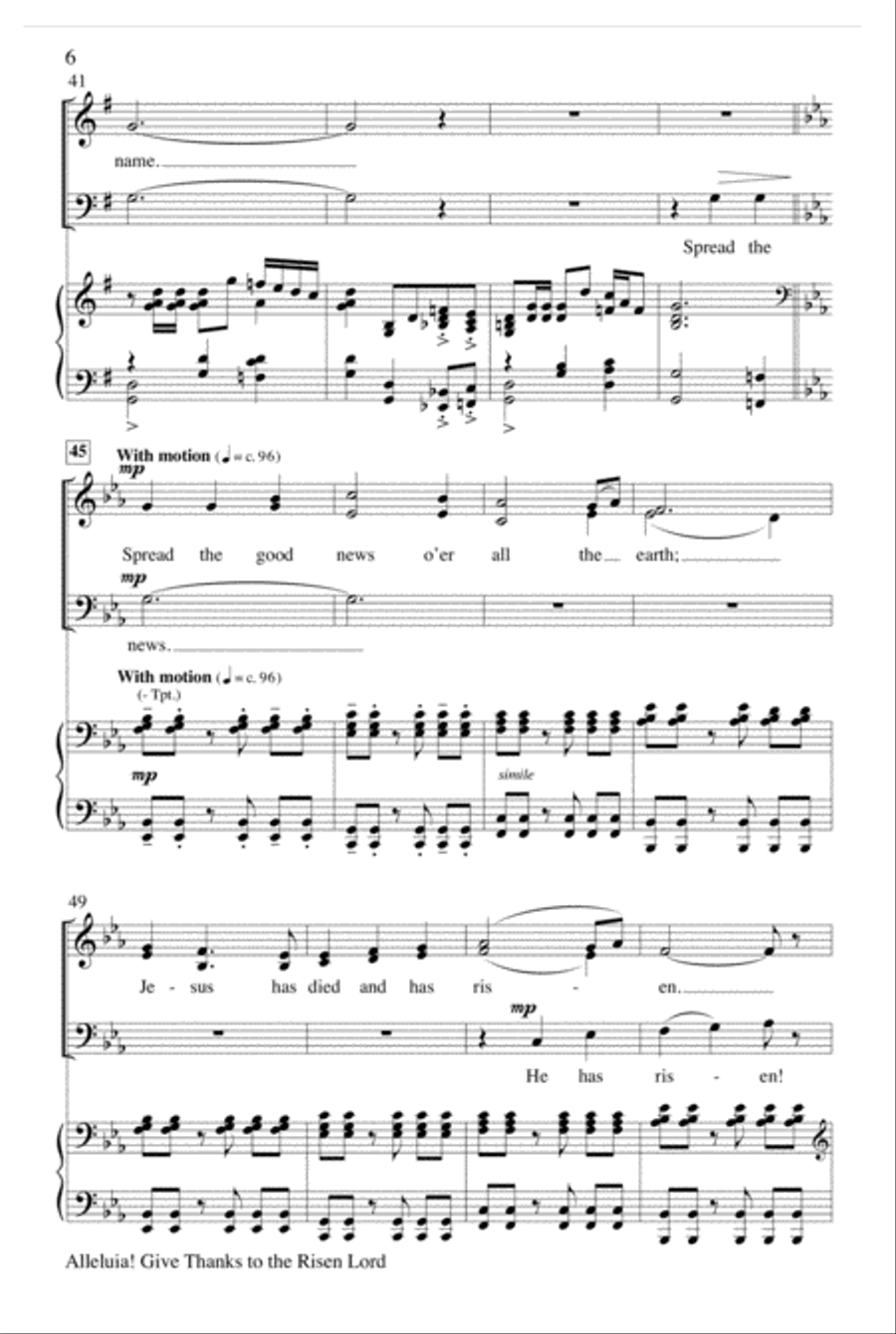 Alleluia! Give Thanks to the Risen Lord 4-Part scores gallery preview page 6