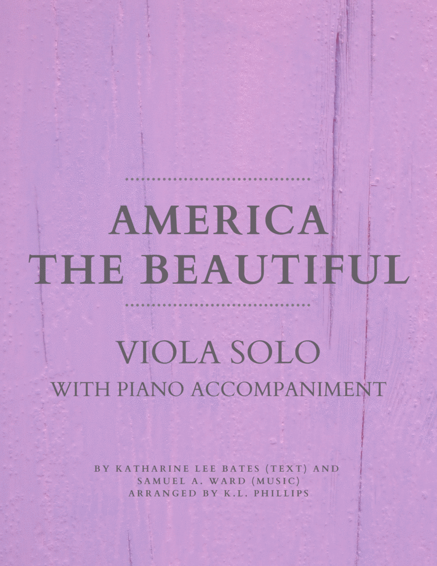 America the Beautiful - Viola Solo with Piano Accompaniment image number null