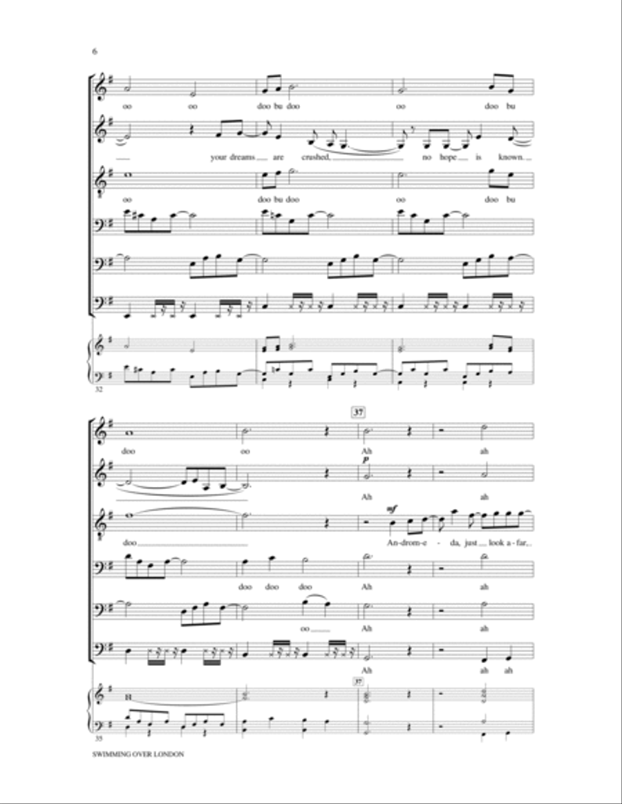 Andromeda (from Swimming Over London) 4-Part scores gallery preview page 6