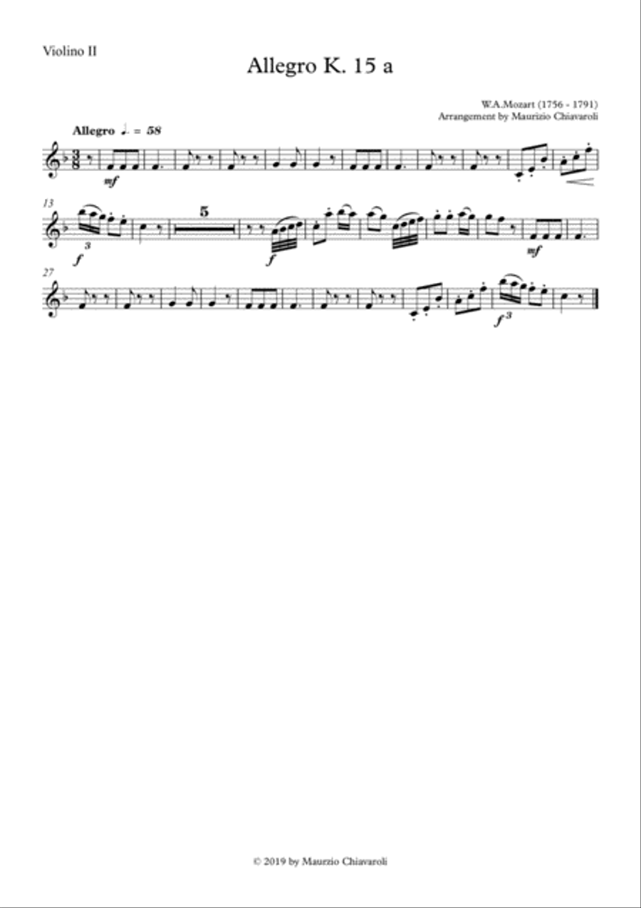 Allegro k. 15 a String Orchestra scores gallery preview page 5