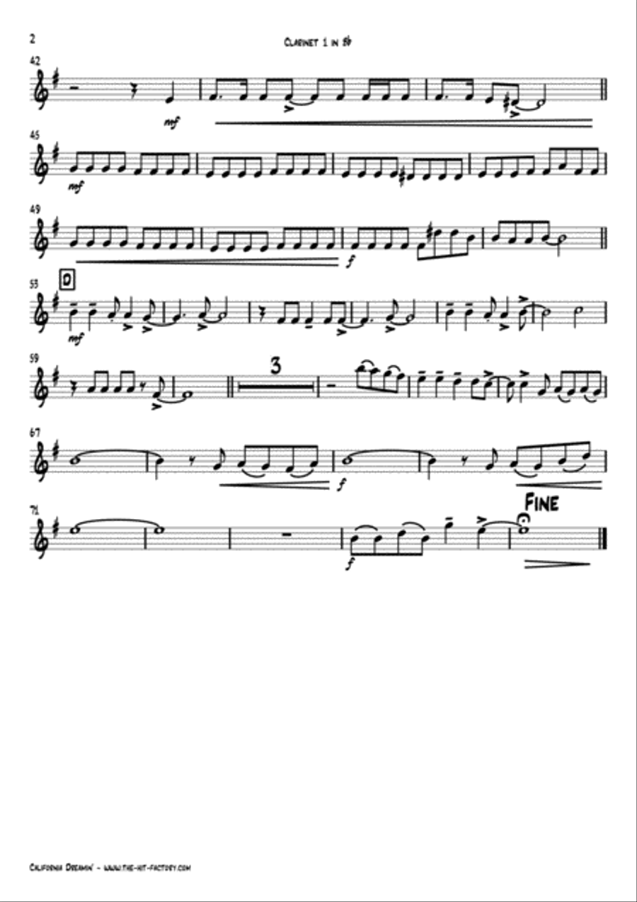 California Dreamin' Woodwind Ensemble scores gallery preview page 6