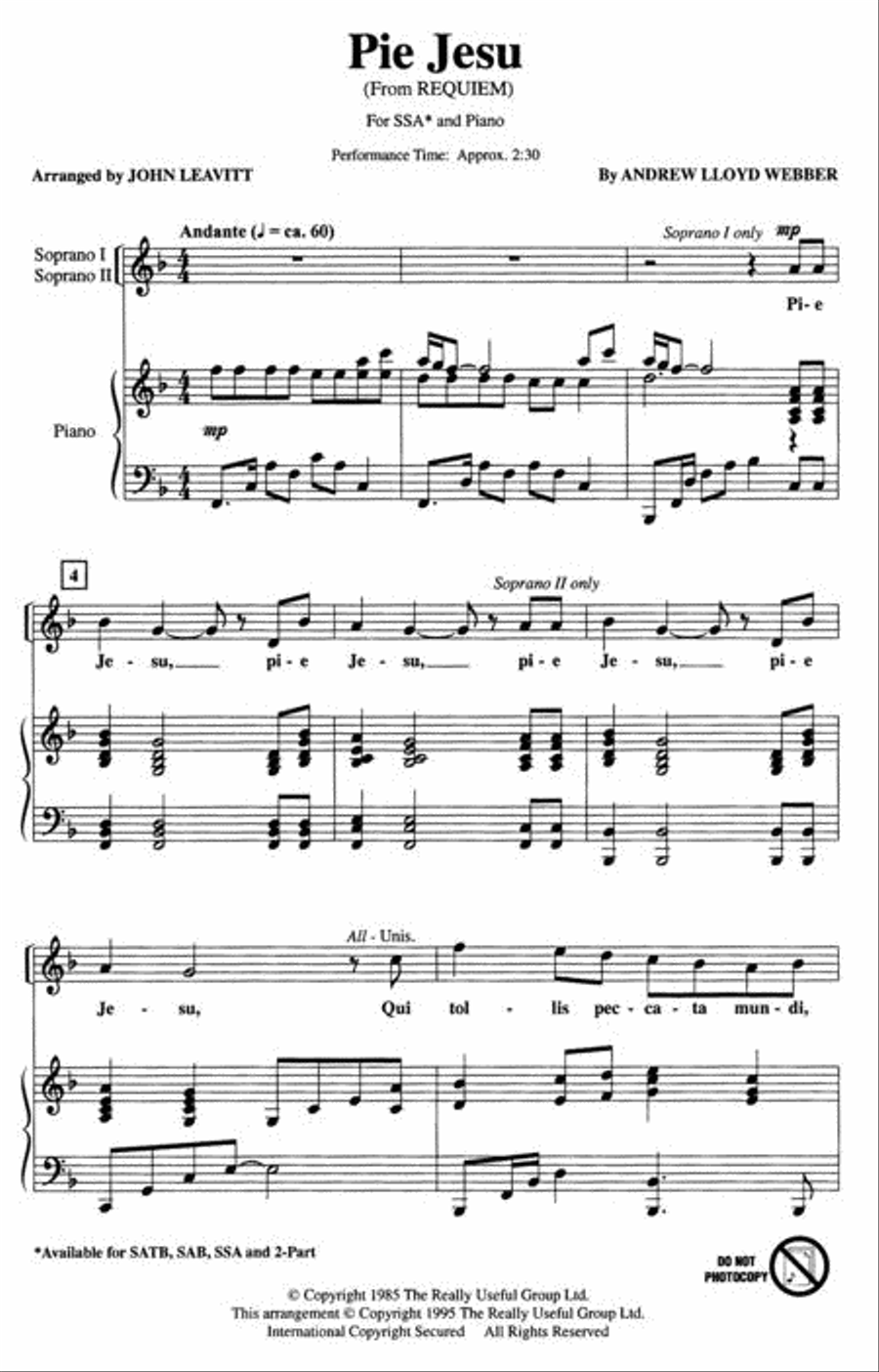 Pie Jesu Pie Jesu SSA scores gallery preview page 2
