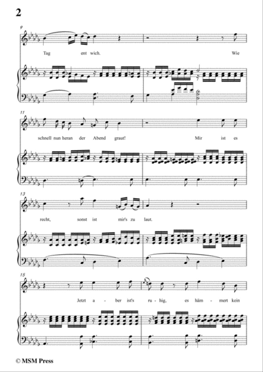 Schubert-Der Winterabend,in D flat Major,D.938,for Voice and Piano Voice Solo scores gallery preview page 4