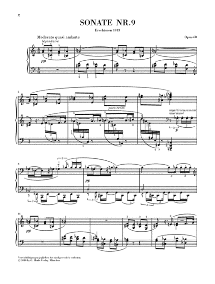 Piano Sonata No. 9, Op. 68 Piano Solo scores gallery preview page 2