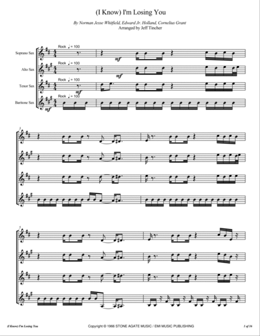 I'm Losing You (i Know) Woodwind Quartet scores gallery preview page 2