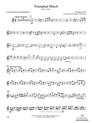 Triumphal March (from Aida): E-flat Baritone Saxophone
