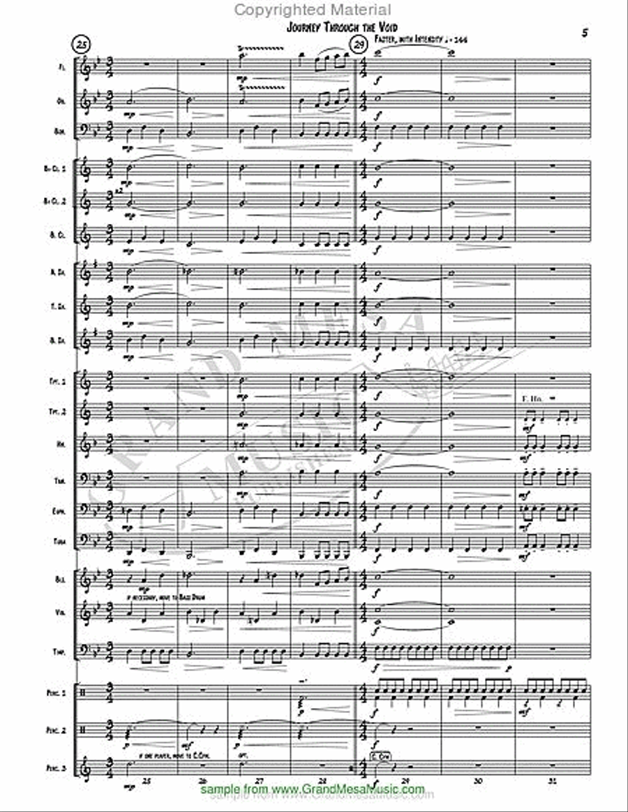 Journey Through the Void Concert Band scores gallery preview page 6