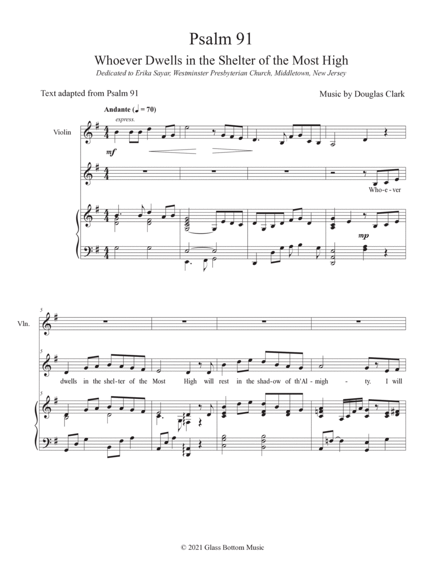 Psalm 91 - Whoever Dwells in the Shelter of the Most High Small Ensemble scores gallery preview page 1
