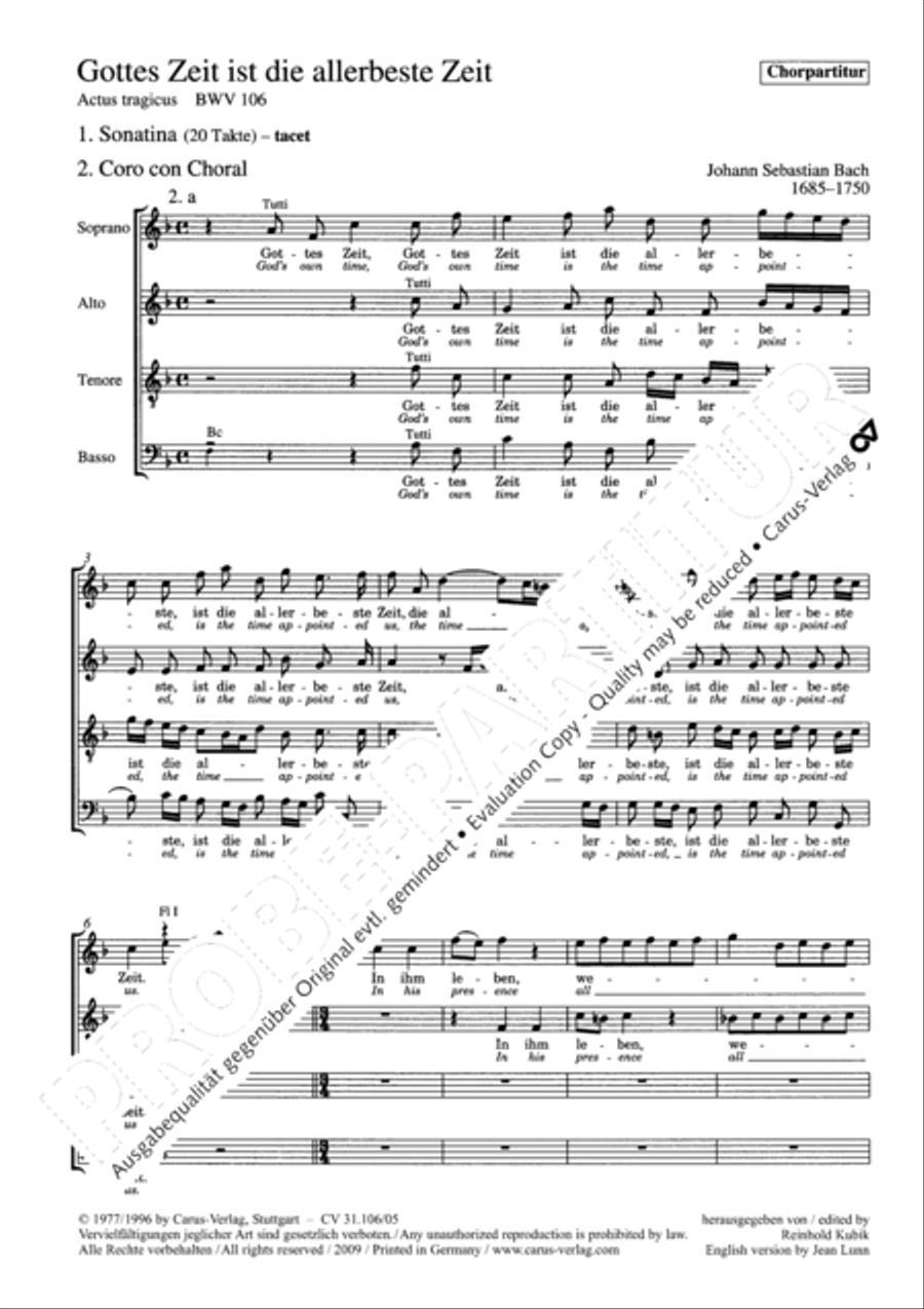 God's own time is the time appointed (Gottes Zeit ist die allerbeste Zeit) 4-Part scores gallery preview page 3