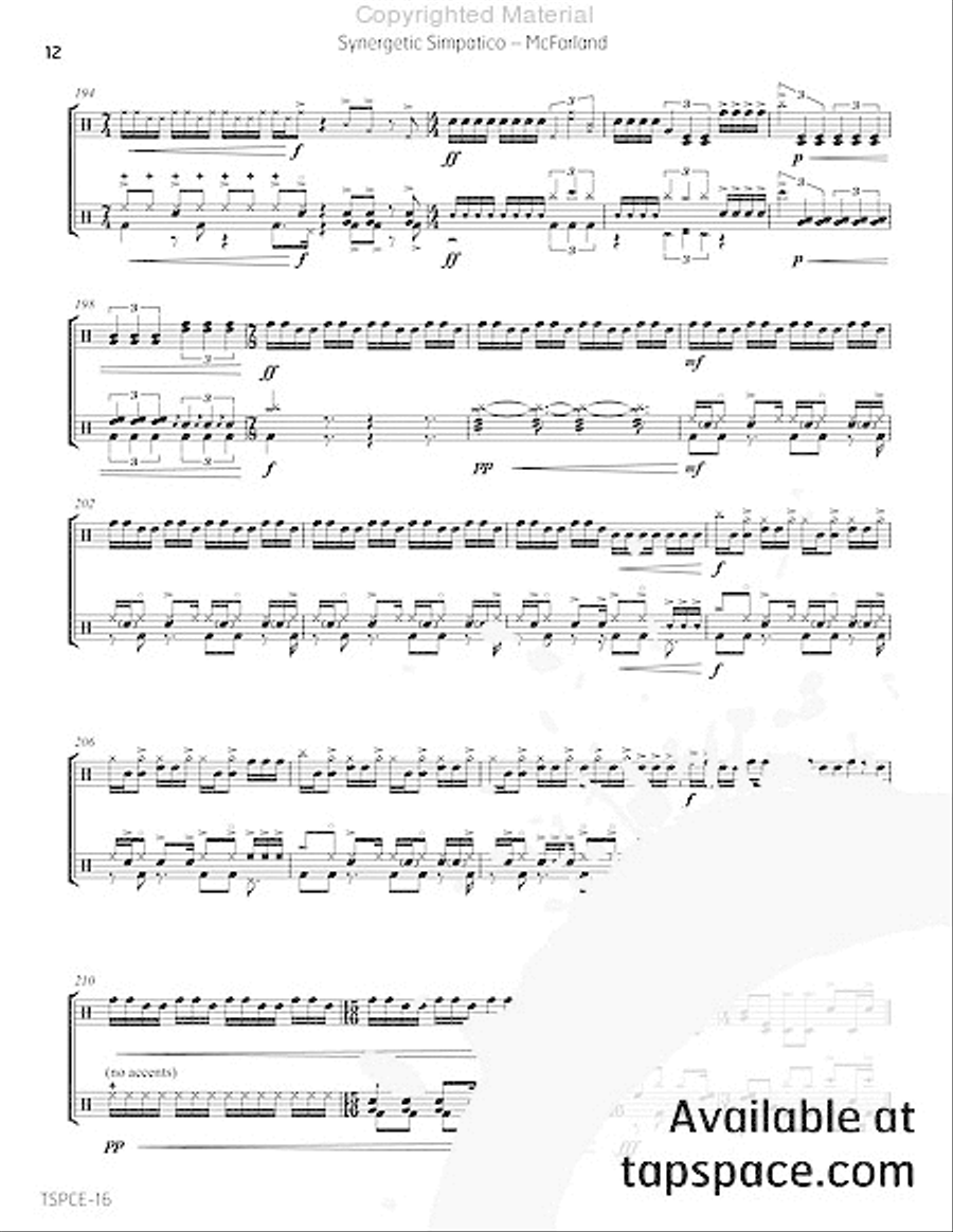 Synergetic Simpatico Snare Drum scores gallery preview page 17