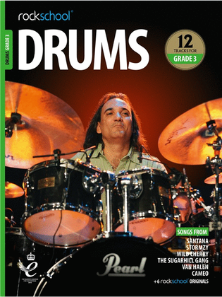 Book cover for Rockschool Drums Grade 3 (2018)