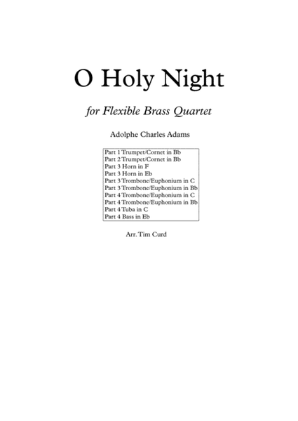 O Holy Night. For Flexible Brass Quartet image number null