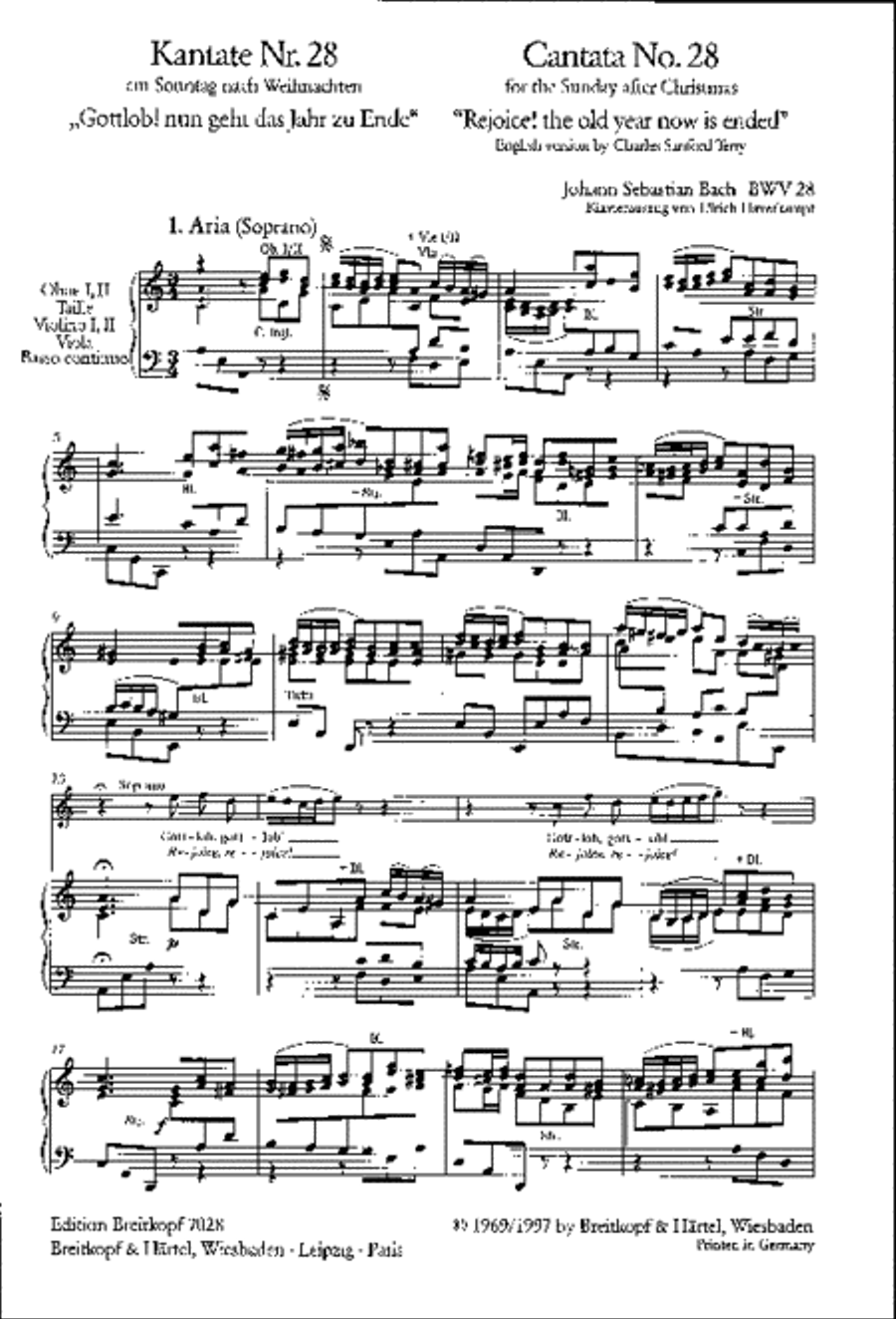 Cantata BWV 28 “Rejoice! the old year now is ended” 4-Part scores gallery preview page 2