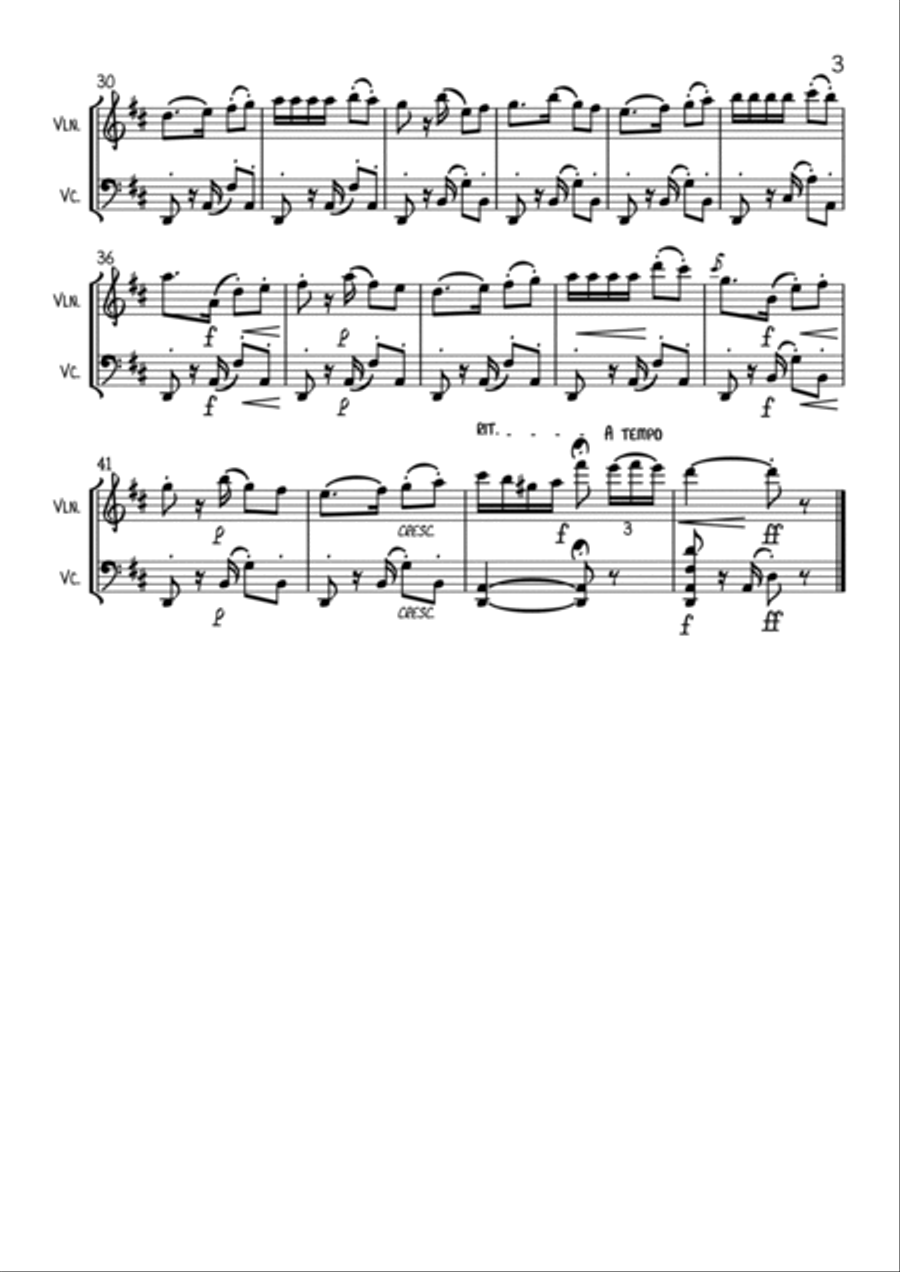Habañera from Carmen - Violin and Cello Duet String Duet scores gallery preview page 3