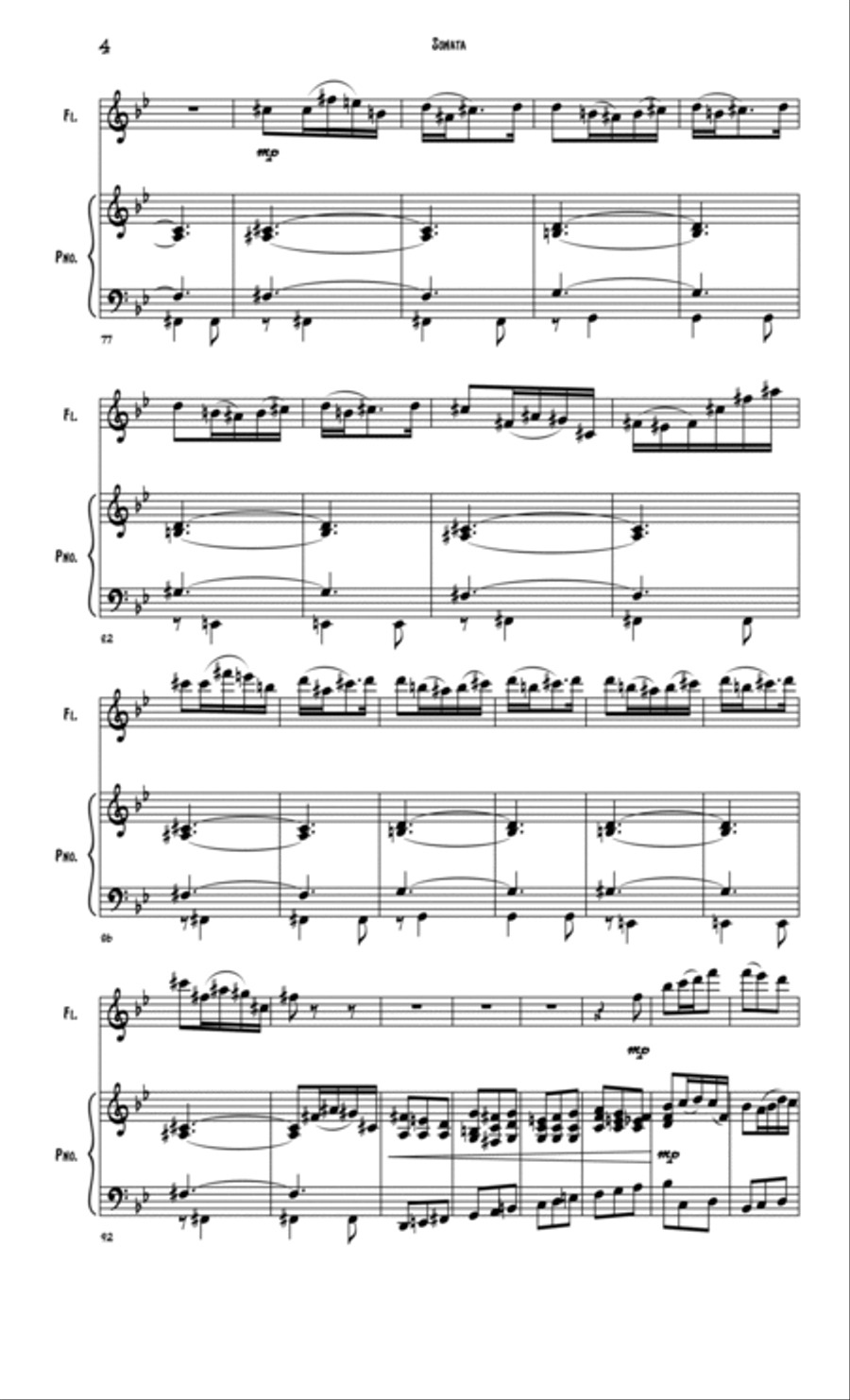 Sonata no.1 - for Flute and Piano (2015) Flute Solo scores gallery preview page 5