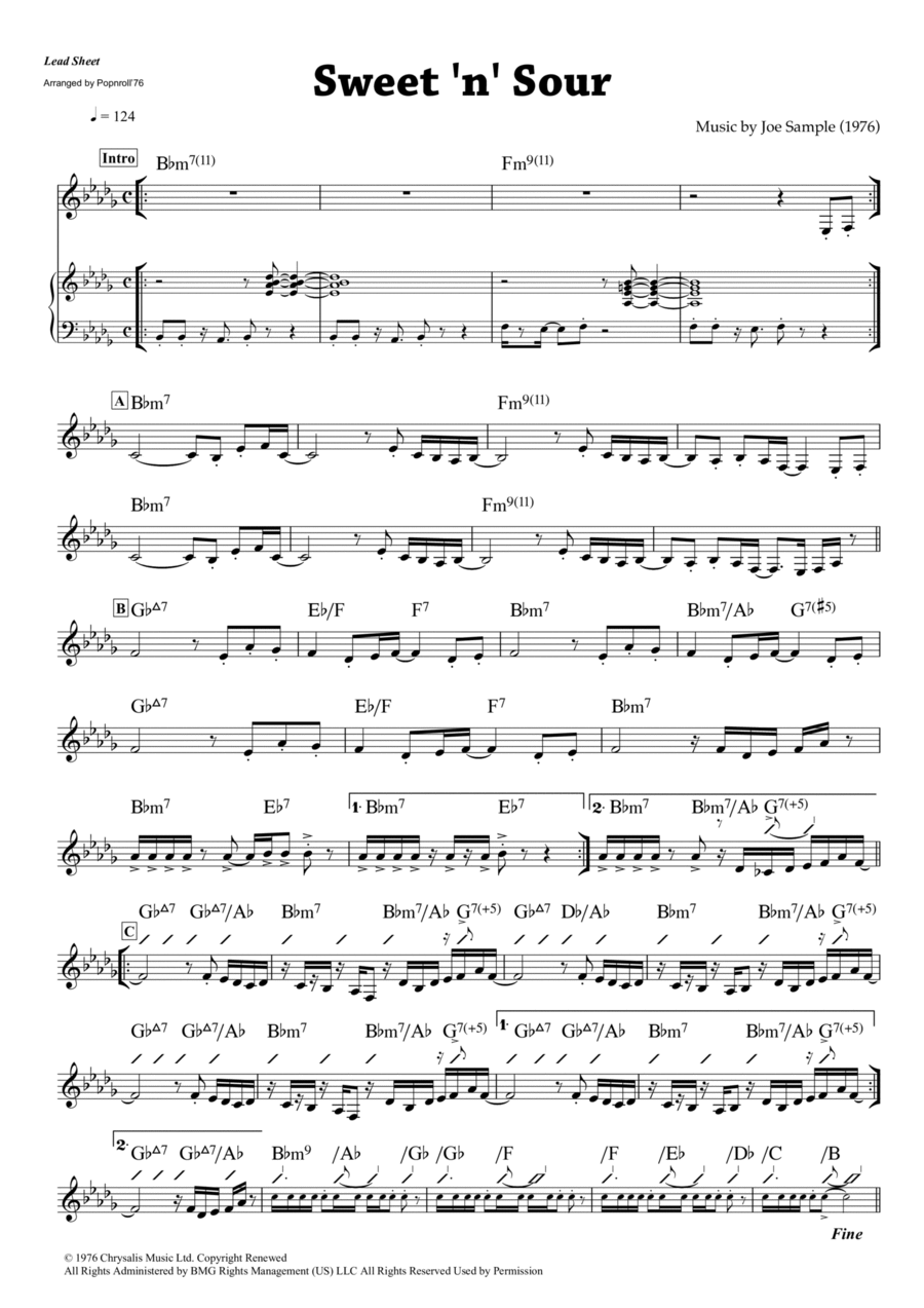 Sweet N Sour Piano scores gallery preview page 1