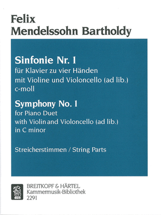 Book cover for Symphony No. 1 in C minor MWV N 13 (Chamber Music Version 1829)