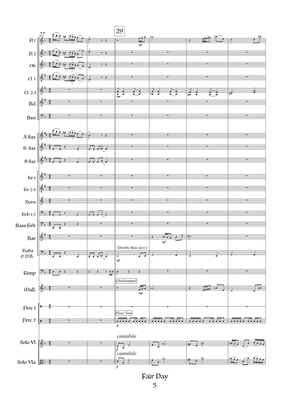 Fair Day for Violin or Viola and Wind Band Concert Band scores gallery preview page 5