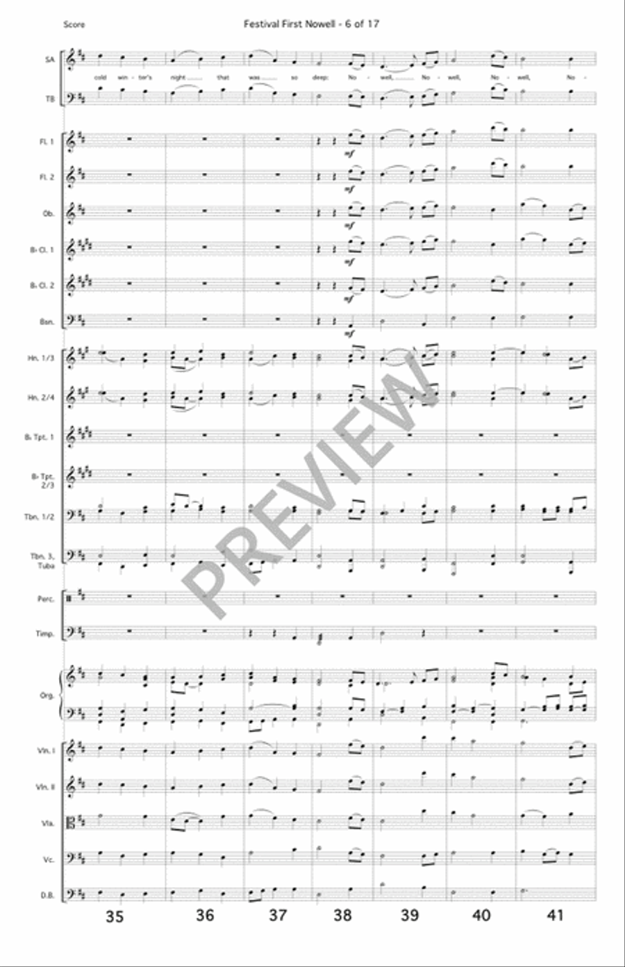 Festival First Nowell - Full Score and Orchestral Parts Festival First Nowell - Full Score and Orchestral Parts 4-Part scores gallery preview page 7