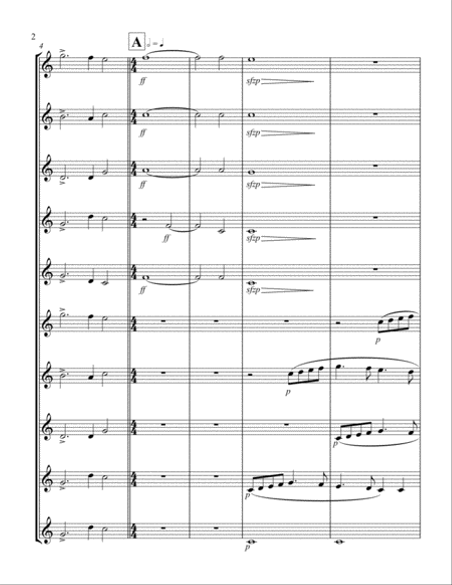 Hodie Christus Natus Est (2 Tenor Saxophone Quintets) Saxophone Quintet scores gallery preview page 2
