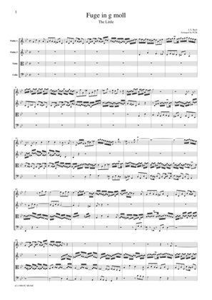J.S.Bach Fugue in g moll "The litlle", for string quartet, CB202