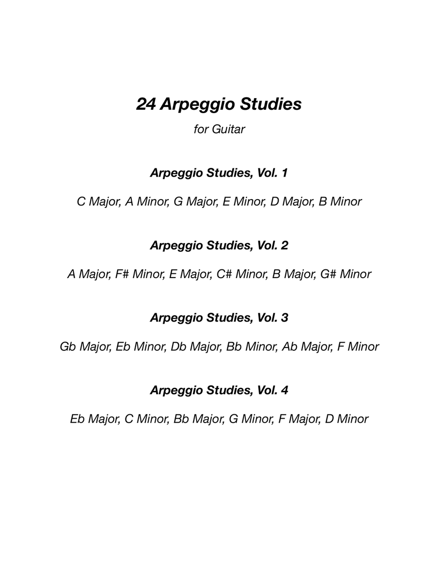 24 Arpeggio Studies for Guitar Acoustic Guitar scores gallery preview page 4