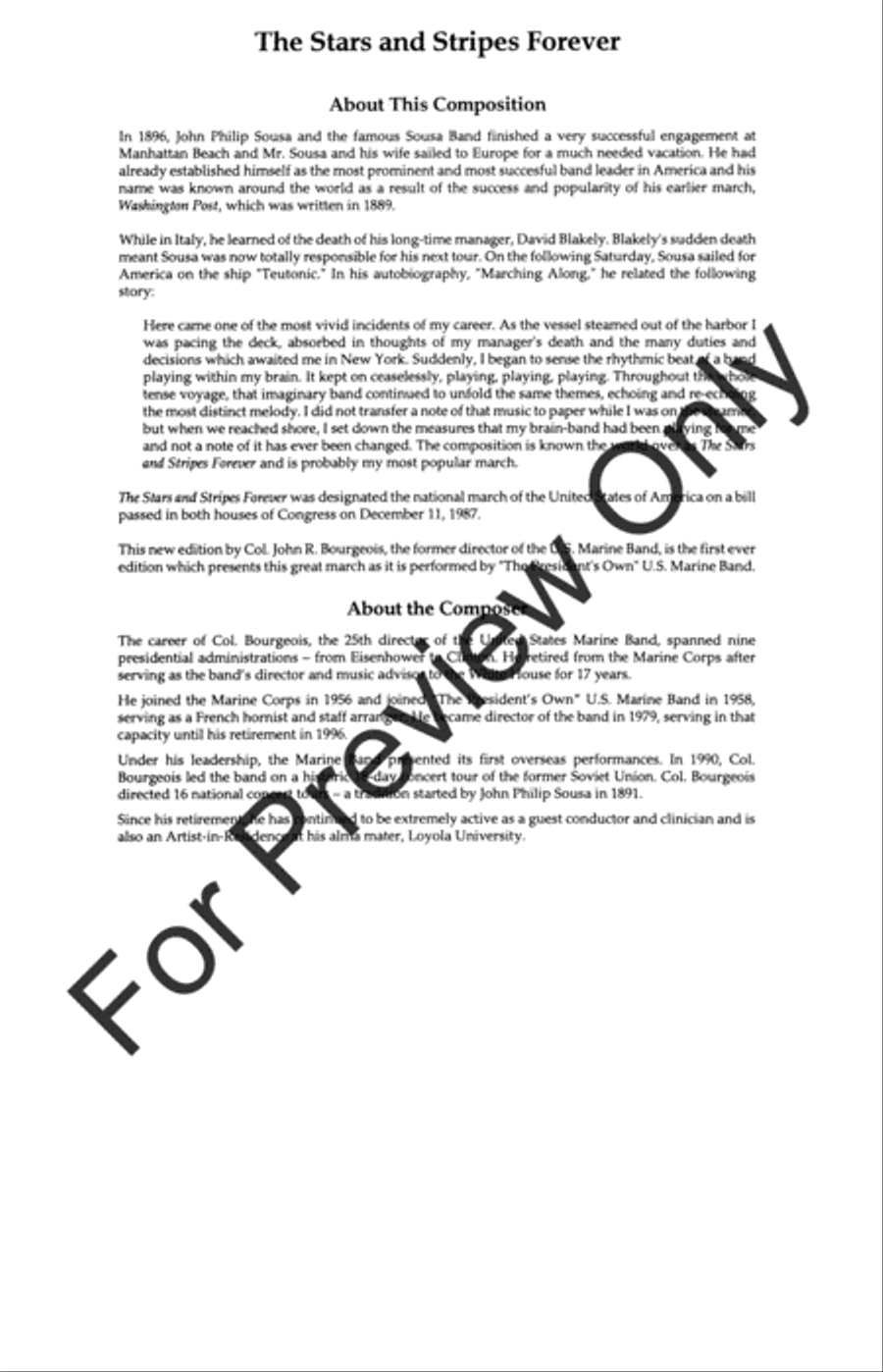 The Stars and Stripes Forever (Score) Concert Band scores gallery preview page 3