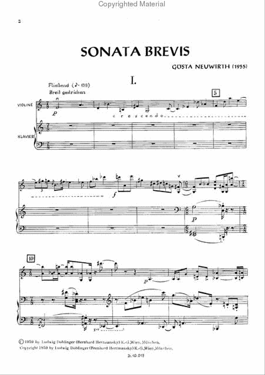Sonata brevis (1955) Sonata brevis (1955) Violin Solo scores gallery preview page 2