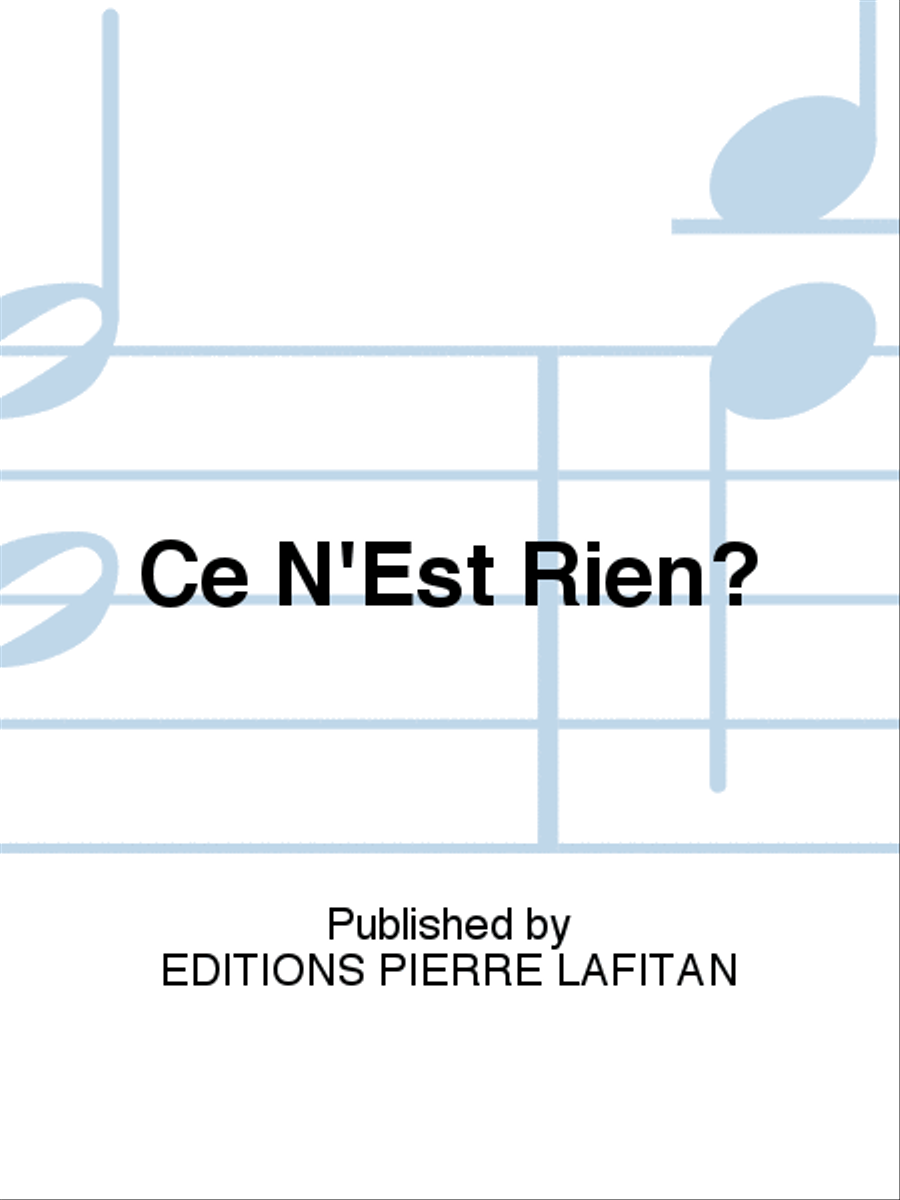 Ce N'est Rien? Ce N'est Rien? Tenor Saxophone scores gallery preview page 1