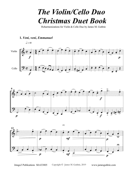 The Violin & Cello Christmas Duet Book image number null