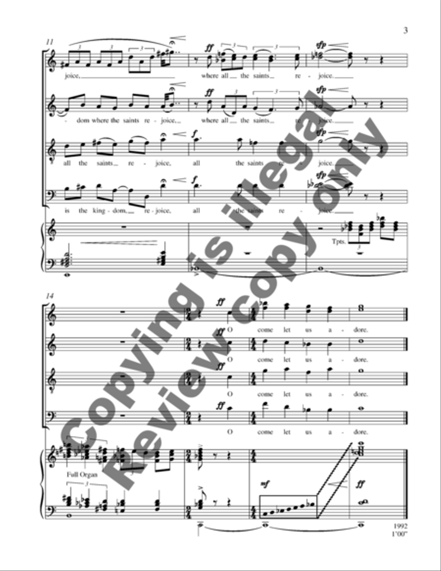 Introit for All Saints 4-Part scores gallery preview page 6