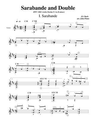 Book cover for Sarabande and Double (BWV1002 Violin Partita #1 in B minor)
