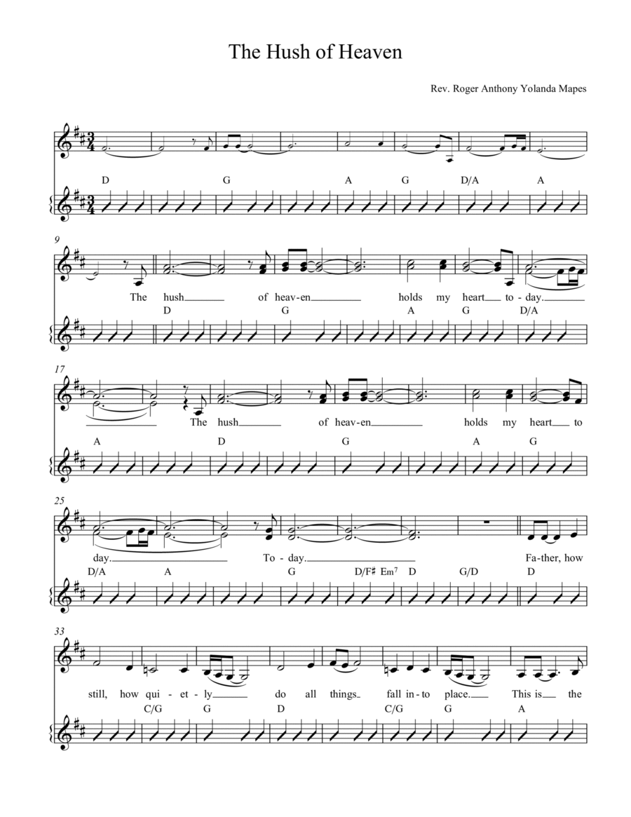 The Hush of Heaven Vocal Duet scores gallery preview page 1
