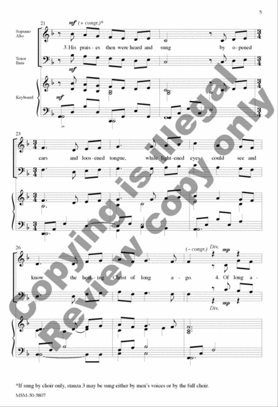 When to Our World the Savior Came 4-Part scores gallery preview page 5