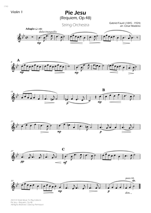 Pie Jesu (Requiem, Op.48) - String Orchestra (Individual Parts)