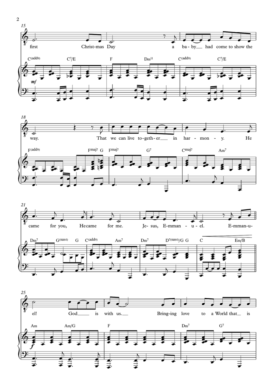 Emmanuel (On That First Christmas) Piano, Vocal scores gallery preview page 2