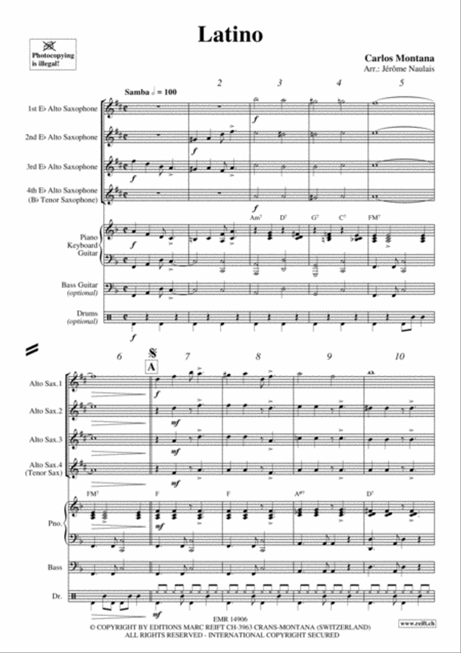 Latino Alto Saxophone scores gallery preview page 3