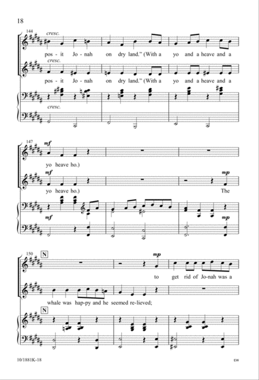Five-Minute Musicals: Jonah and the Whale Unison Choir scores gallery preview page 18