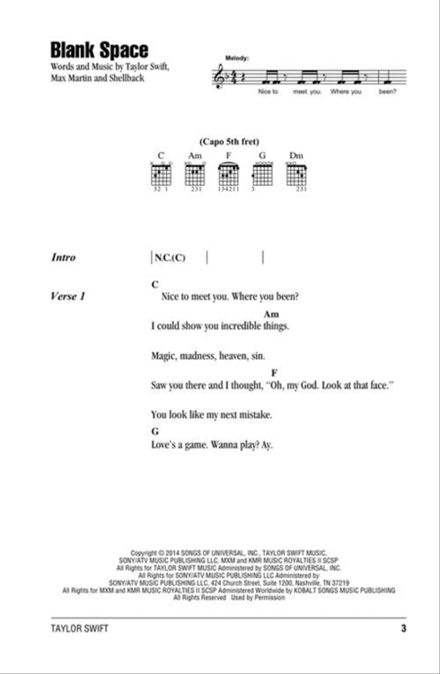 Taylor Swift – Guitar Chord Songbook – 3rd Edition Electric Guitar scores gallery preview page 5