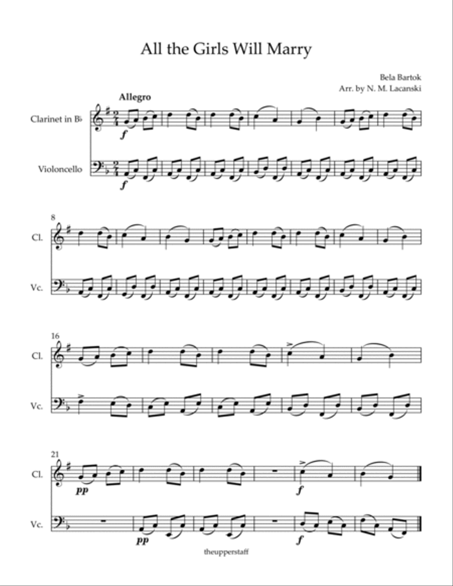 All the Girls Will Marry B-Flat Clarinet scores gallery preview page 2