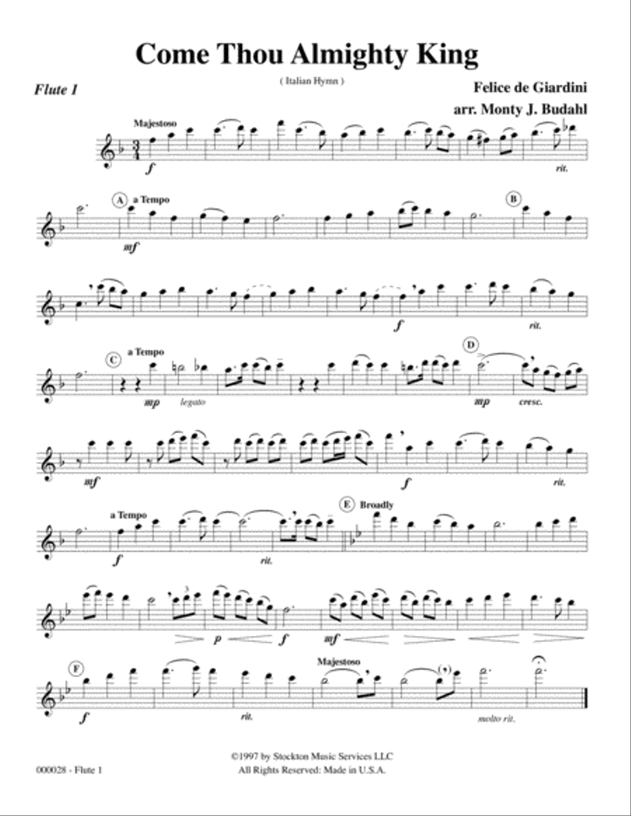 Come Thou Almighty King Flute Trio scores gallery preview page 3