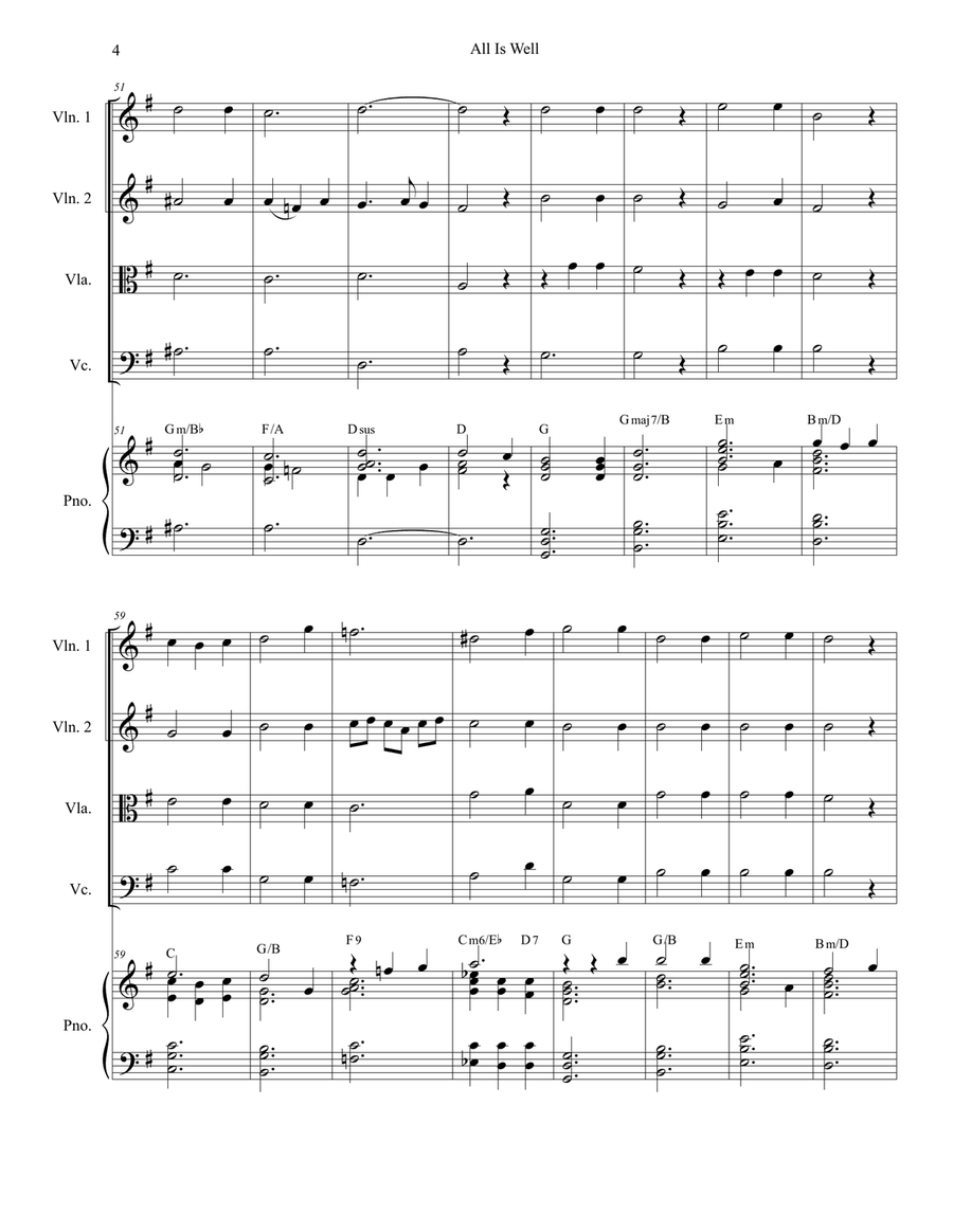 All Is Well All Is Well String Quartet scores gallery preview page 4