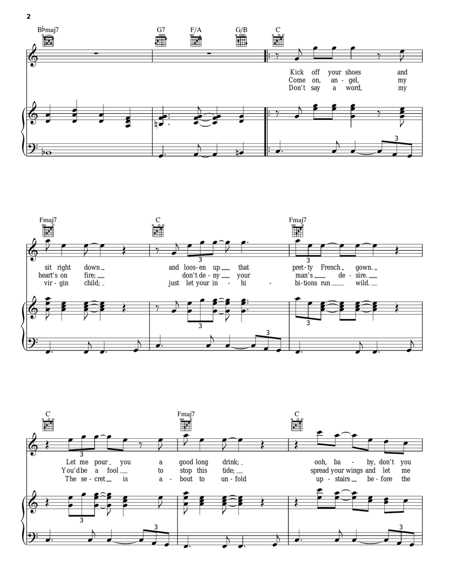 Tonight's The Night (Gonna Be Alright) Piano, Vocal, Guitar scores gallery preview page 2