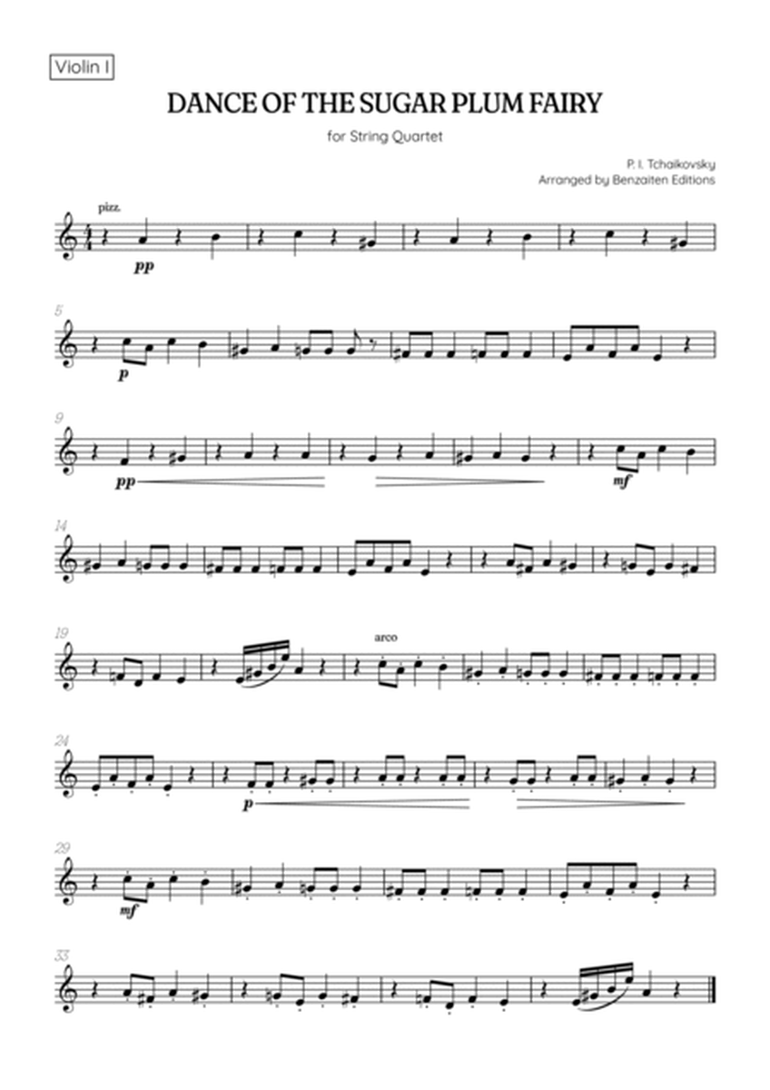 Dance of the Sugar Plum Fairy • String Quintet sheet music with piano accompaniment