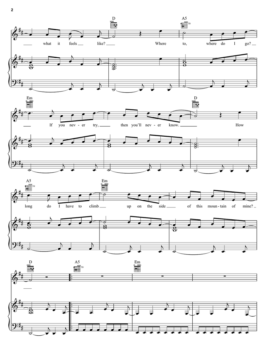 Speed Of Sound Piano, Vocal, Guitar scores gallery preview page 2