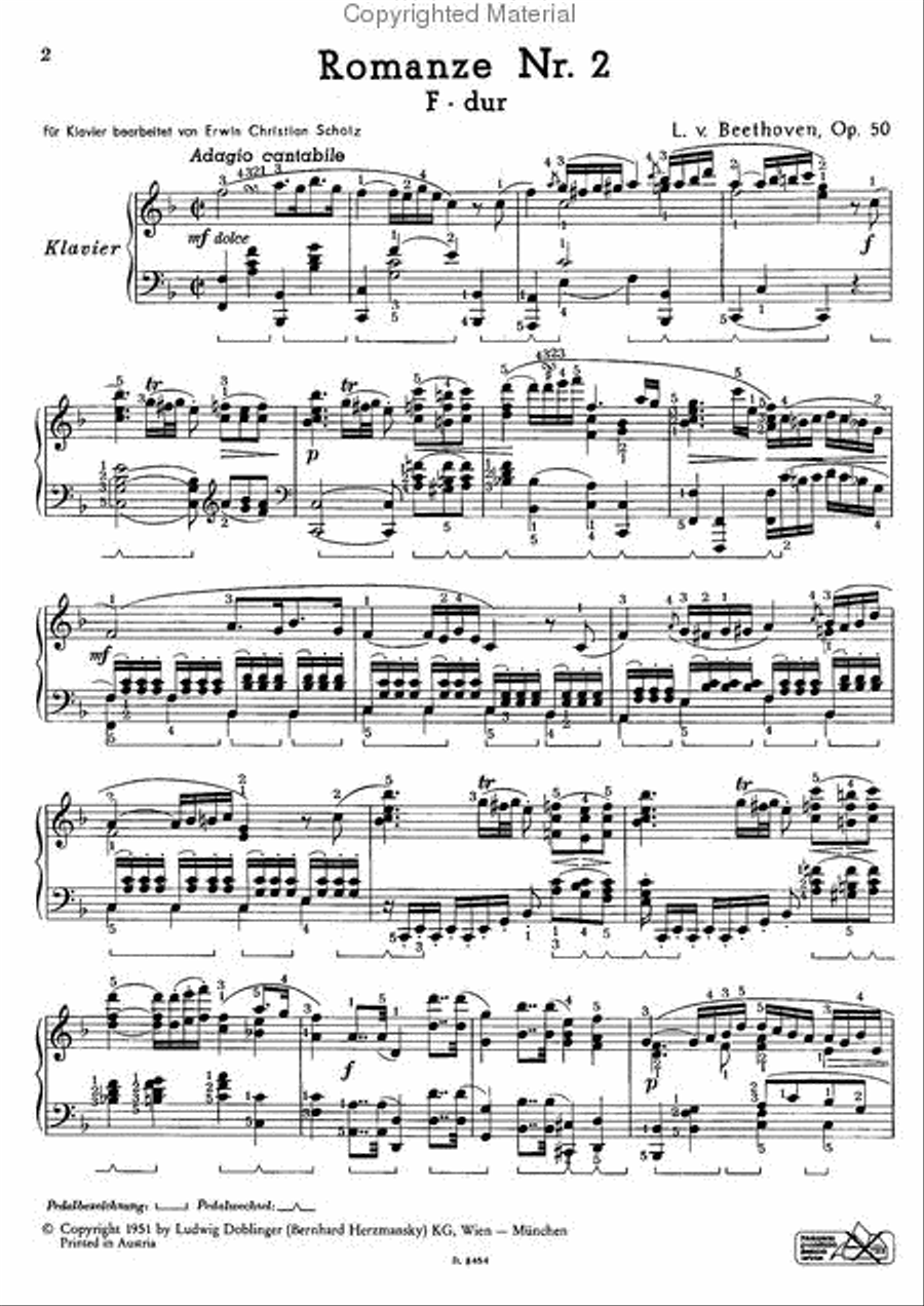 Romanze F-Dur op. 50 Romanze F-Dur op. 50 Piano Solo scores gallery preview page 2