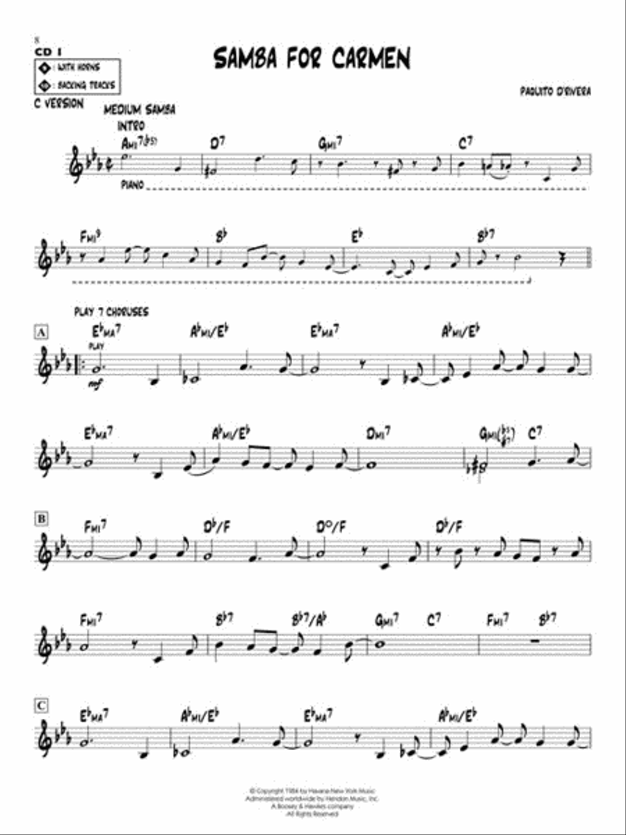 Paquito D'Rivera - Brazilian Jazz C Instrument scores gallery preview page 6