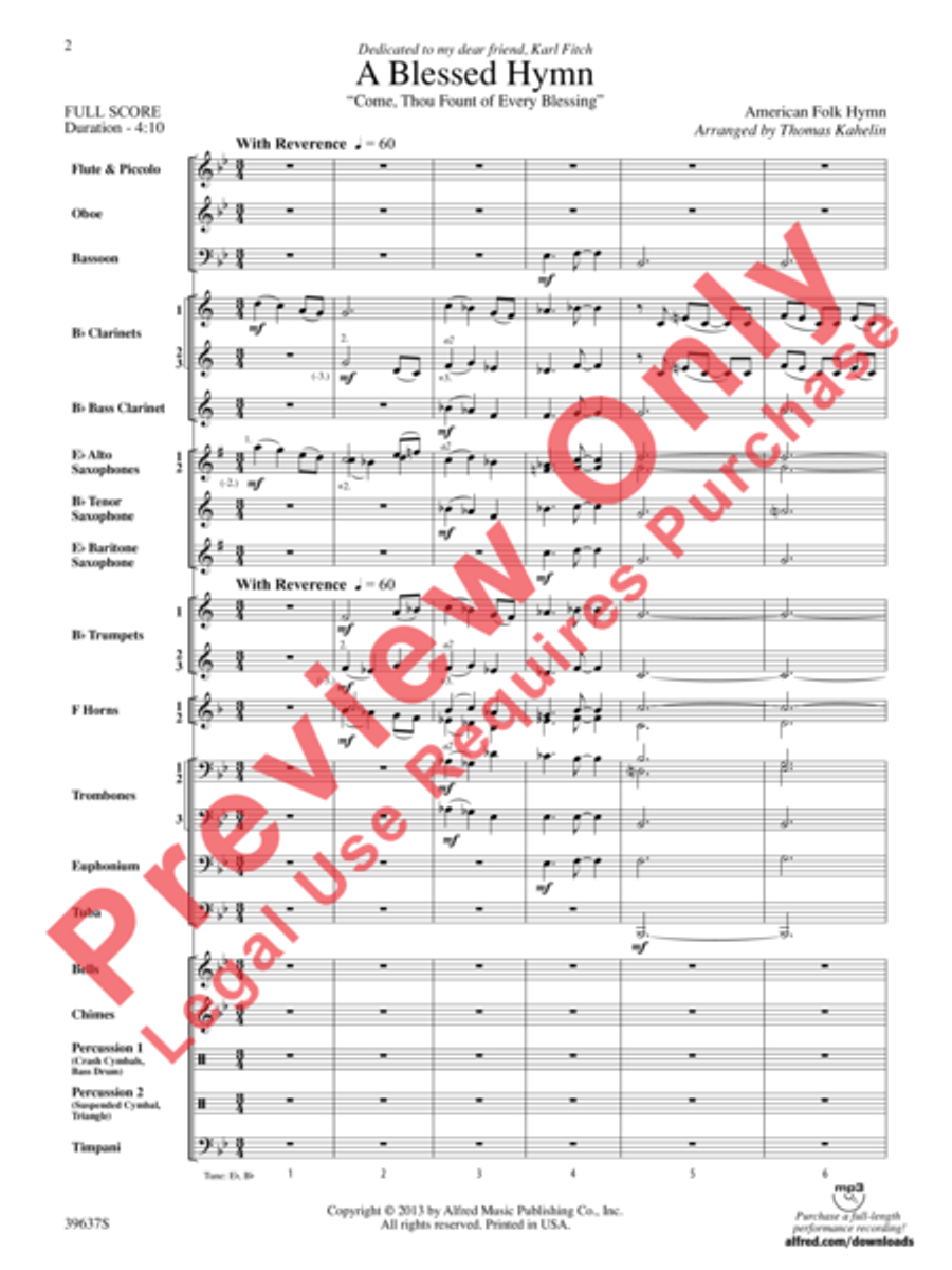 A Blessed Hymn Concert Band scores gallery preview page 3